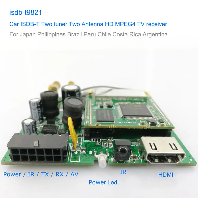 12V-24V Car Digital TV Receiver ISDB-T Full One Seg Mini B-cas Card With 2 Tuner Antenna Japan