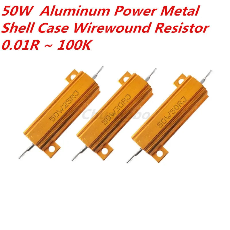 RX24 50W Aluminum Power Metal Shell Case Wirewound Resistor 0.01R ~ 100K 1 6 8 10 20 200 500 1K 10K ohm resistance