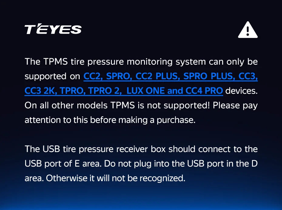 Teyes TPMS Car Auto Wireless Tire Pressure Monitoring System for Car DVD Player Navigation