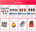 OMCH Button Switch Self Reset SKB2 Small Mushroom Head Emergency Stop 22mm Knob Key Start Inching Power On