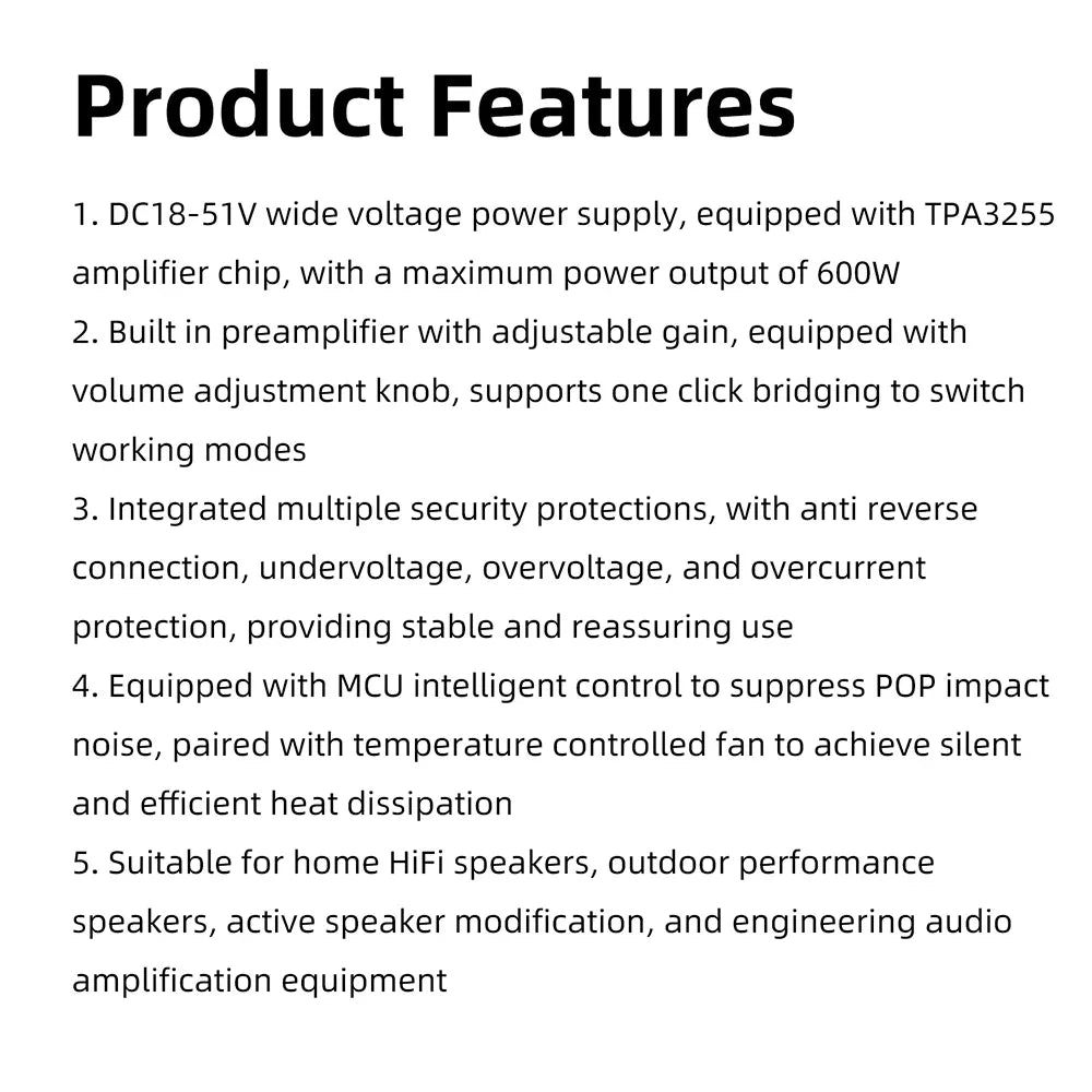XY-AP3002 600W Power Amplifier Board With TPA3255 Chip For HiFi Audio Home Theater And Outdoor Performance Sinixy Audio