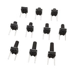 50Pcs 6x6mm Tactile Tact Micro Mini Push Button Switch PCB Panel Momentary Self-reset DIP 2 Pin Tact Switch 6x6x4.3/5/6/7/8/9mm