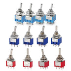 10Pcs Waterproof Cap Miniature Toggle Switch ON-OFF-ON / ON-ON SPDT DPDT MTS-102 MTS-103 MTS-202 MTS-203 Rocker Switch