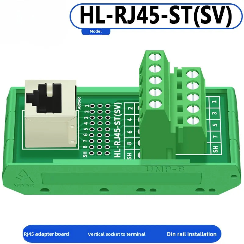 RJ45 Adapter Terminal RJ45 Adapter Terminal Cat5e Cat6 Adapter Board Network Port DIN35 Guide Rail Installation