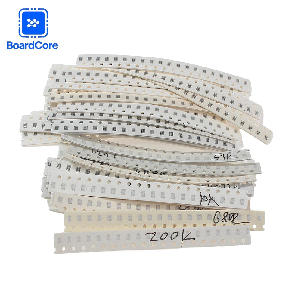 660pcs 1206 1% SMD Resistor 0805 0603 Resistors Assorted Kit 33 Values Each 20pcs 1R-1M 10K 100K 1K 100R Resistance Set