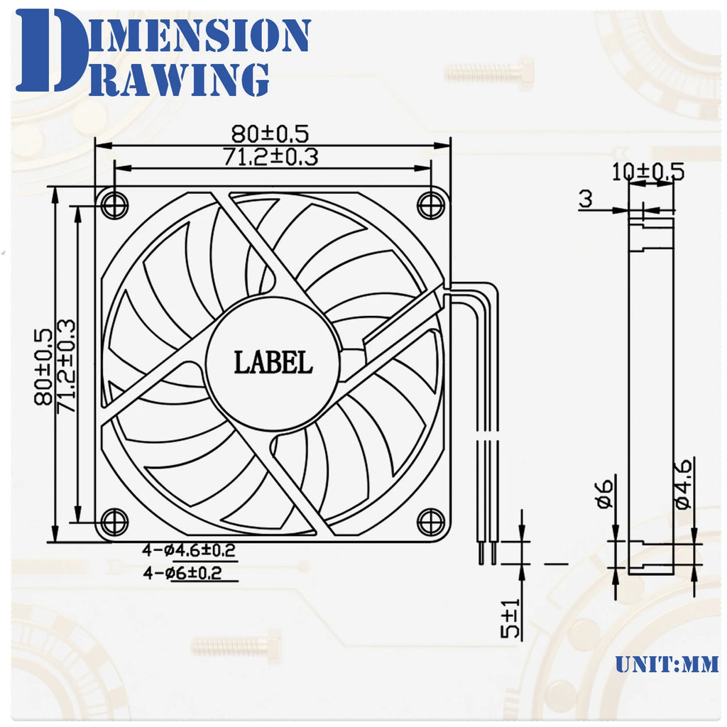 YOUNUON 80MM Fan 5V USB Fan 80x80x10mm 8cm DC 5V 12V 24V 8010 Fan Brushless Cooling Cooler PC Fan Computer Case  Fan Cooler
