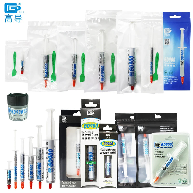 Net Weight 1/3/7/15/30 Grams Gray GD900 Thermal Conductive Grease Paste Plaster Heat Sink Commpound for CPU LED SSY BAS BR BX CB