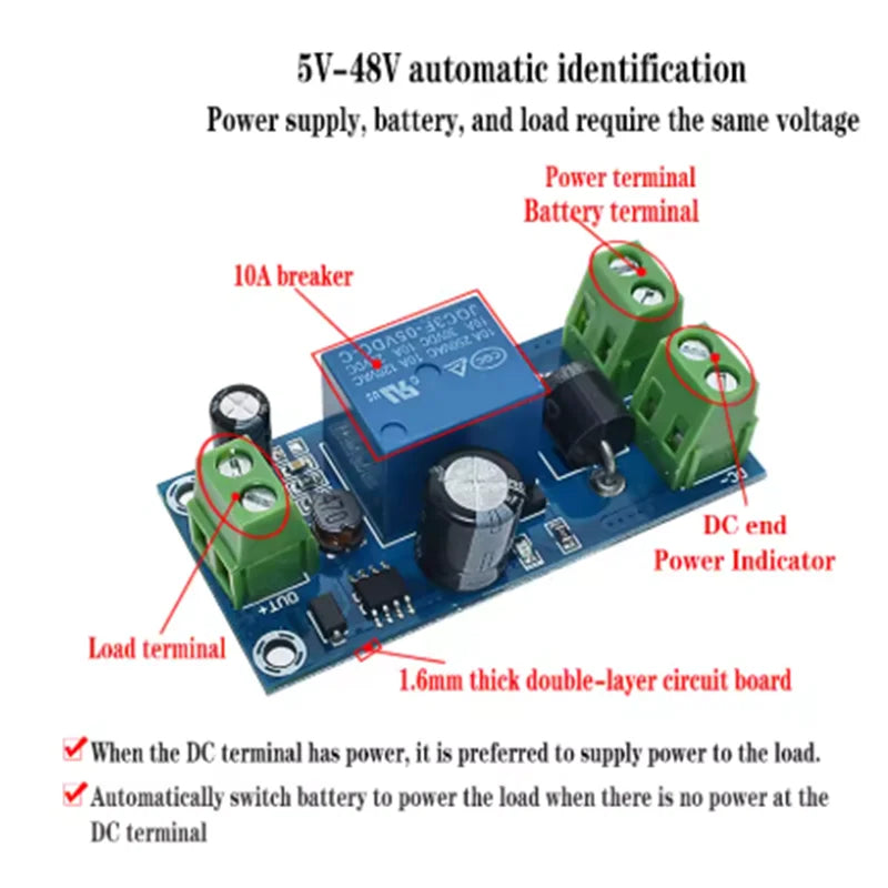 YX850 Power failure automatic switching standby battery lithium battery module 5V-48V universal emergency converter JY-850