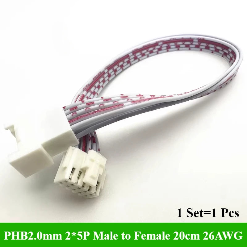 PHB2.0 PHB 2.0MM Pitch Double Row With Lock Catch Wire Cable Connector 2x2P/3P/4P/5P/6P 20cm 26AWG Male and Female Plug Socket