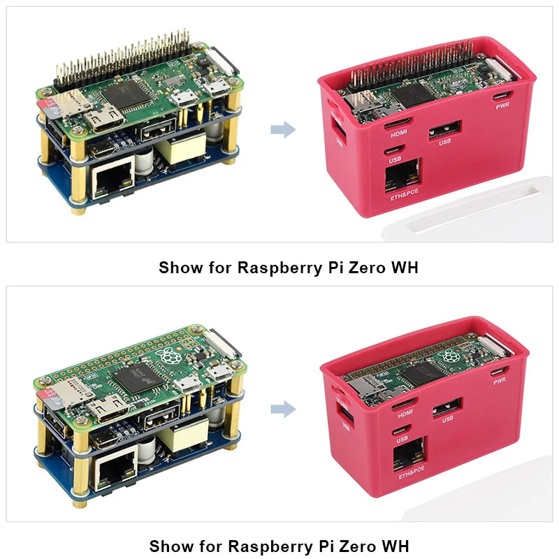 Raspberry Pi Zero PoE Power Over Ethernet/USB HUB HAT 3 X USB 2.0 Ports 802.3af-Compliant For Raspberry Zero W / Zero WH