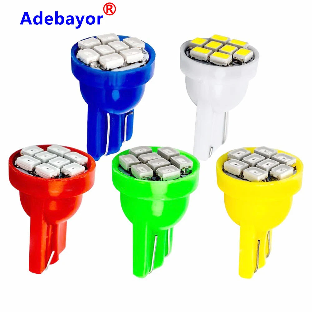 500pcs Promotion Led T10 1206 8leds 8SMD Car Light 194 168 192 W5W 3020 Auto Wedge White Clearance lights DC 12V 24V Adebayor