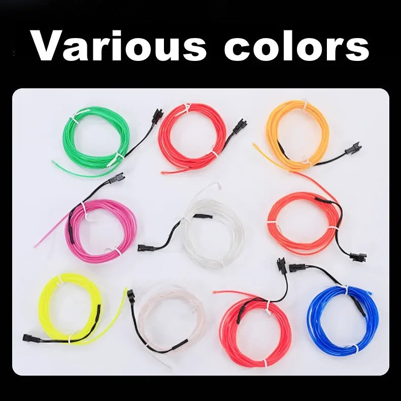 1M/2M/3M/4M/5M Flexible Neon Light EL Wire Led Neon Dance Party Atmosphere Decor Lamp RopeTube Waterproof Multicolor Led Strip