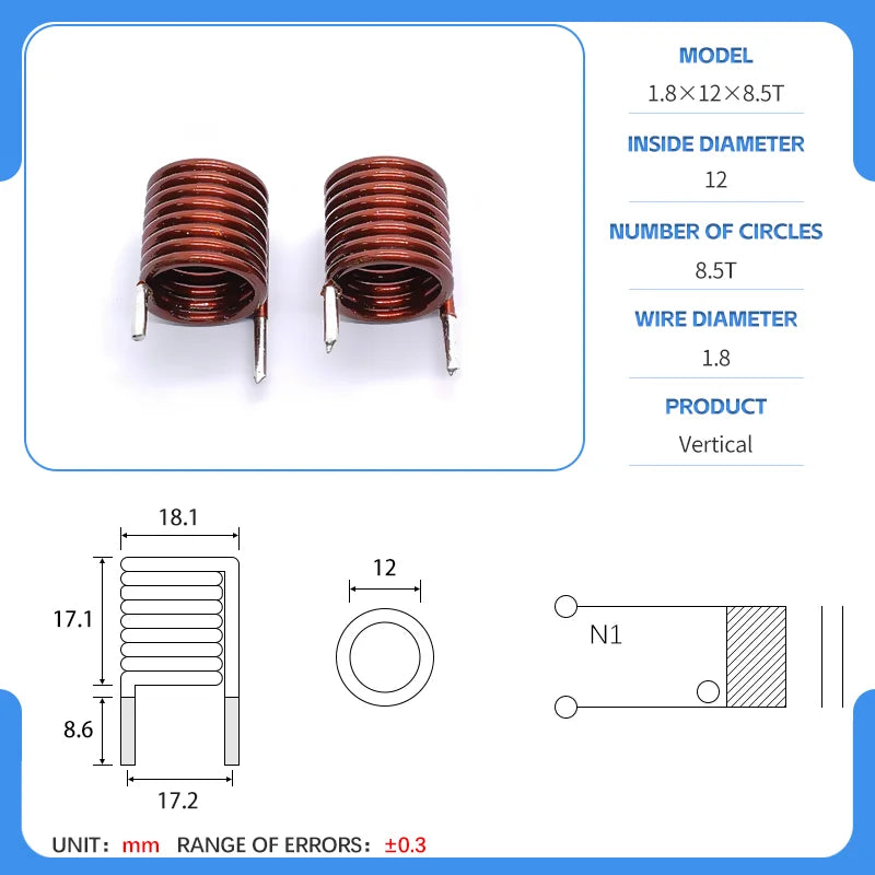 hollow inductor coil inductor copper wire  full specifications