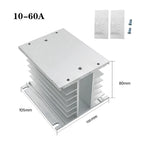TSR  SSR-10AA 25A 40A 60A 80A Three Phase SSR Solid State Relay AC Control AC 480V 70-280V Input Aluminum Radiator Heat Sink