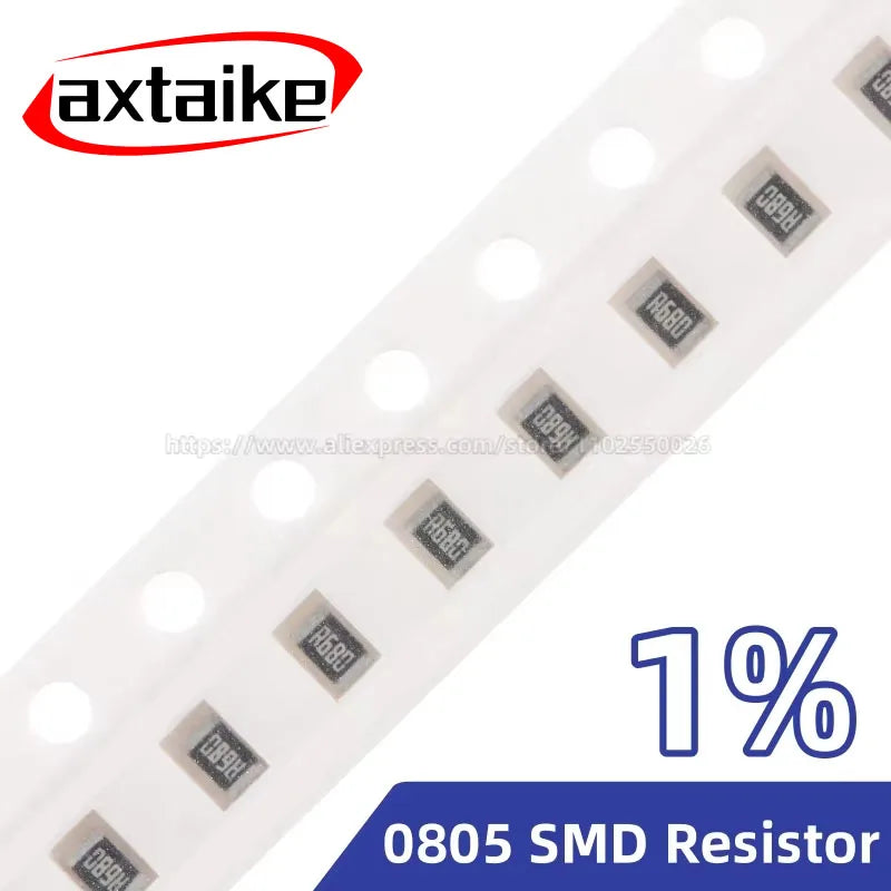 200PCS 1% 0805 SMD Resistor 0R ~ 10M 1/8W 1 10 100 150 220 330 470 510 680 910 Ohm Ω 1K 2.2K 10K 100K 1R 10R 100R 220R 330R 5.1