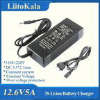 LiitoKala 12V 24V 36V 48V 2A/5A 3S 6S 7S 10S 13S 18650 Lithium Battery Charger 12.6V 29.4V 42V 54.6V DC 5.5*2.1mm