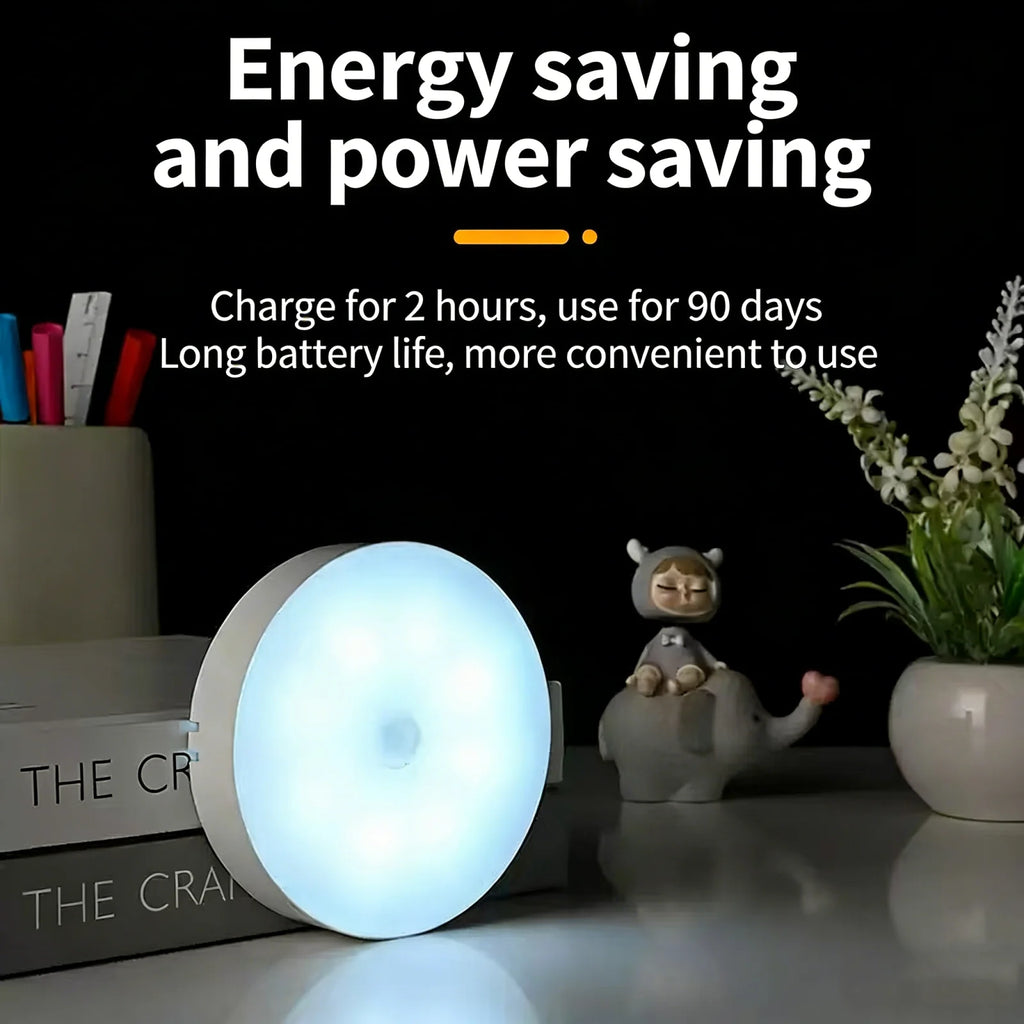Motion Sensor LED Magnetic Night Light, 1/2 Pack Wireless Rechargeable Night Light, Auto On/Off for Bedroom, Wardrobe, Hallway