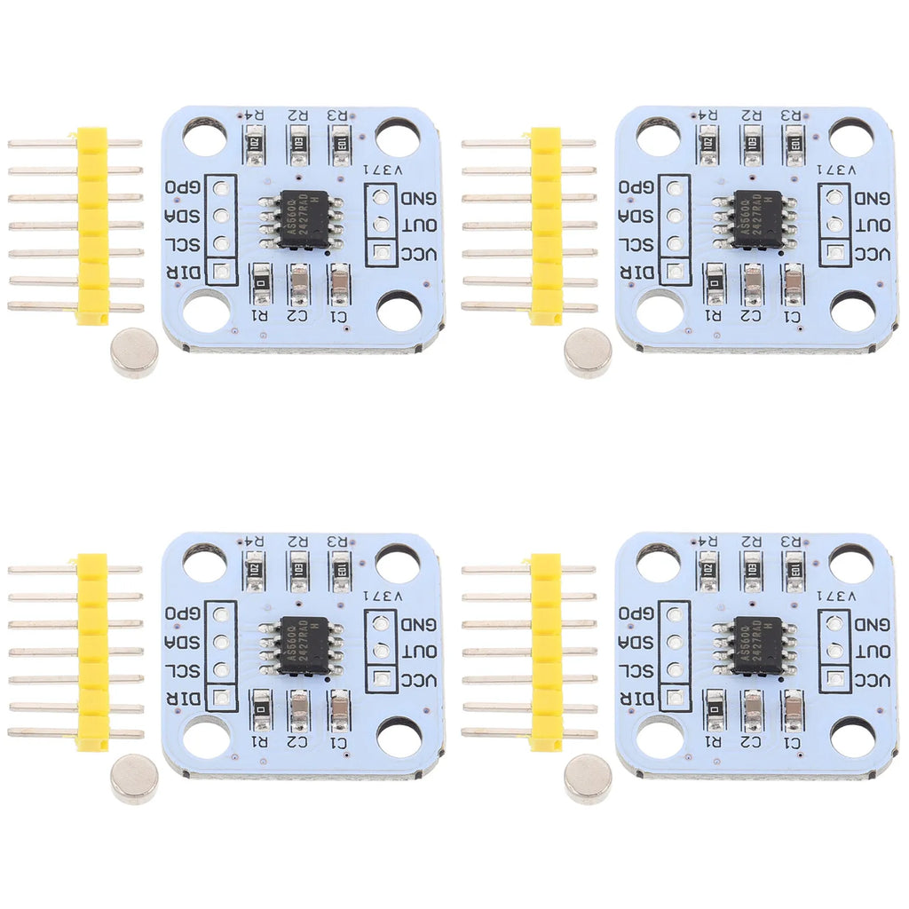 4Pcs Magnetic Encoder High Precision Angle Measurement Sensor Module Accurate Angle Data for Mechanical Equipment Automation