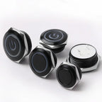 12/16/19/22mm Short Stroke Oxide Blcak Shell Metal Button Switch Waterproof Flat Head With Power LED Light Momentary 1NO 6V 24V
