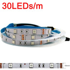 5m 12V 24V DC RGB LED Strip 30LEDs/m 60LEDs/m 96LEDs/m 120LEDs/m SMD 5050 Flexible LED Light Tape 8mm 10mm PCB for Decoration
