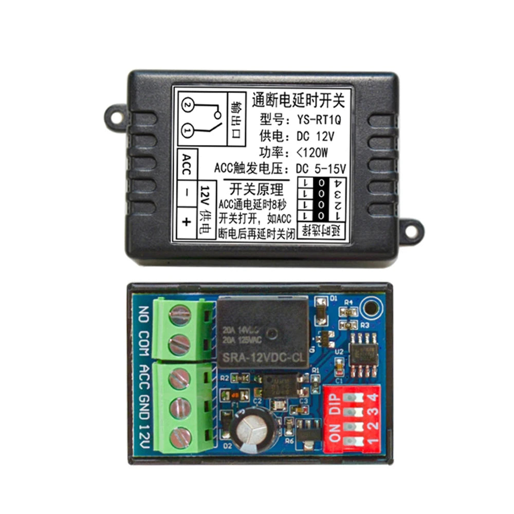 12V Delay Relay Delay Turn On /  Turn Off Switch Module With Timer Car Modification Single Chip Control Time Period Optional