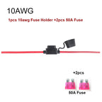 Waterproof Mini Small Medium Auto Fuse Holder 16/14/12/10AWG Car Blade Fuse wire cable 10A 20A 30A 50A fuse Power Socket