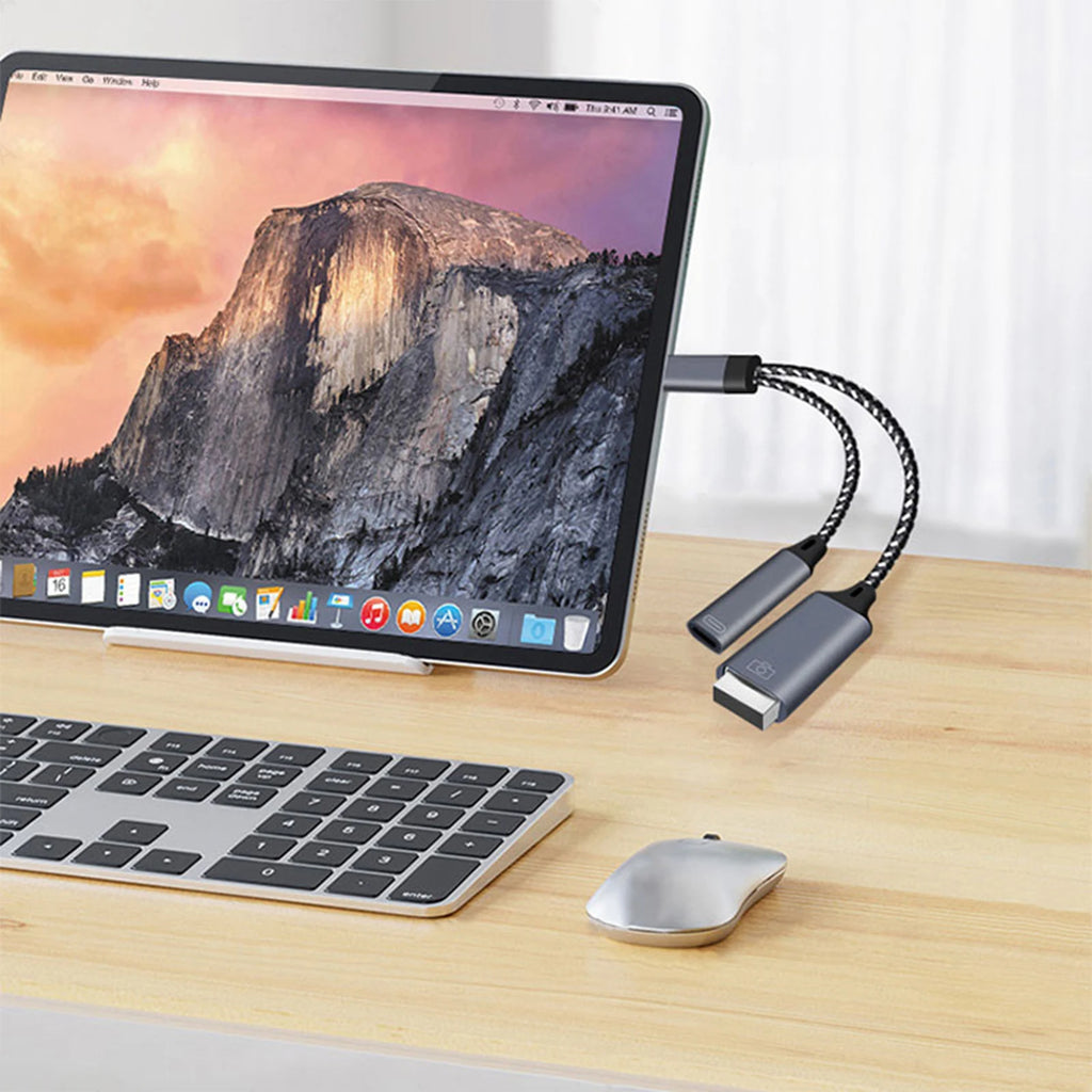 2 In 1 USB C OTG Cable Converter Type C to USB 3.1 PD Fast Charger Port With USB Female Splitter Adapter For iPad Tablet Laptops