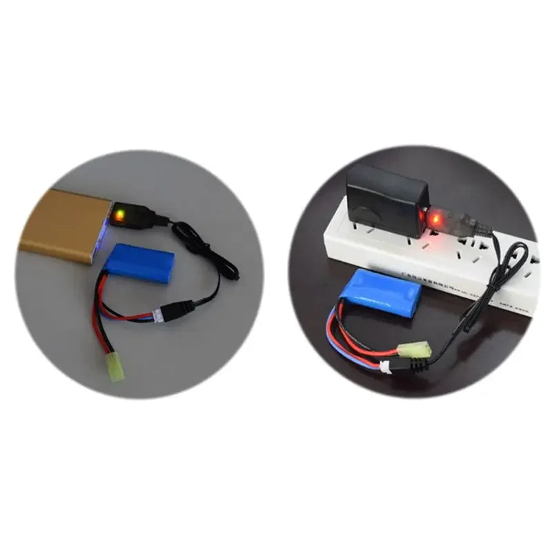 7.4v Charger XH-3P 2S Lipo Battery Fast Charging Electric for Cars RC Drone Toys Spare parts USB Charger 2000/1000/500mA