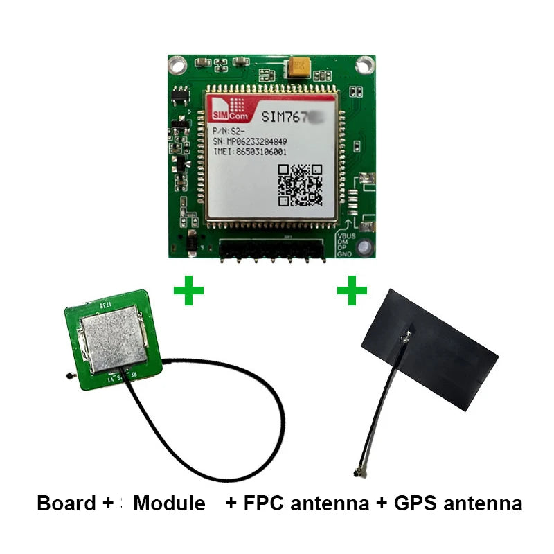 SIM7670G SIM7672G Development Core Board 4G+GNSS LTE CAT1 Module Global Bands Breakout Kit with Antenna Support LTE-FDD/LTE-TDD
