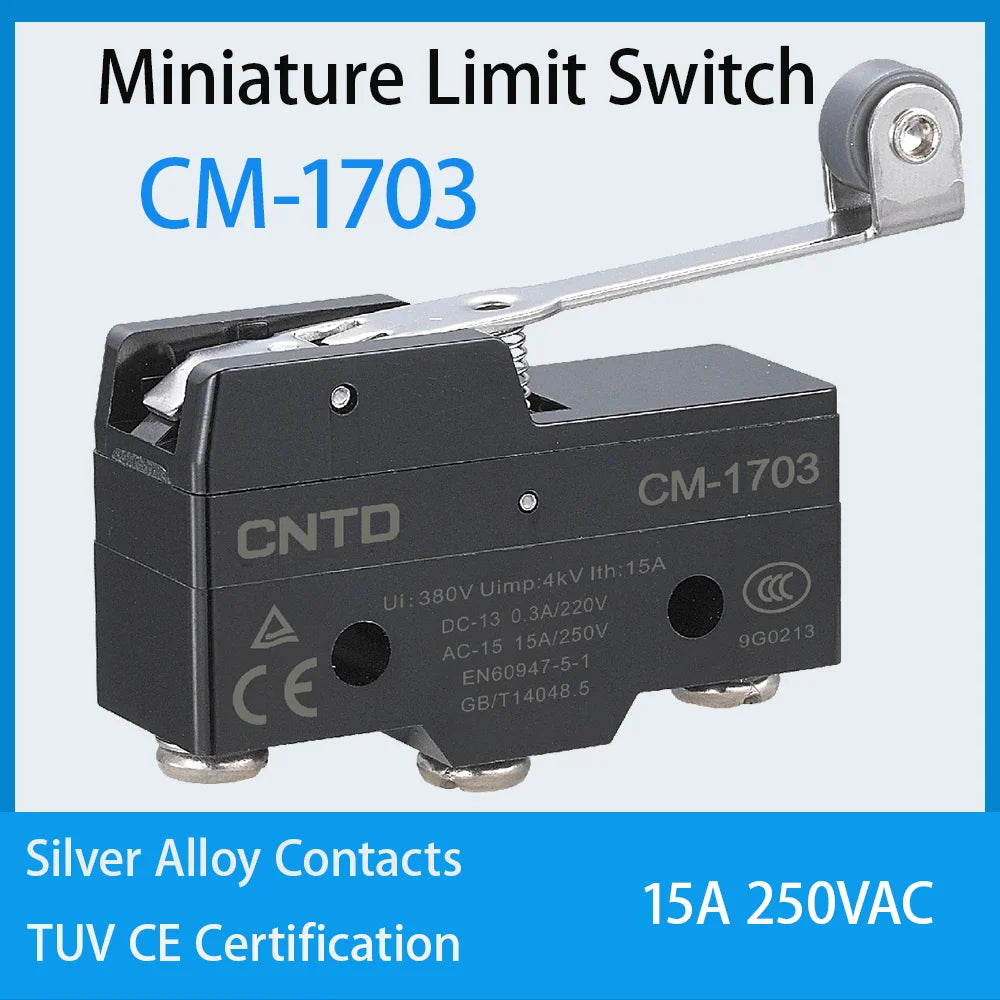 CNTD CM-1703 CM-1703K CM-1703N Micro Switch Limit Switch Travel Switch Self-Resetting Long Handle Roller Snap Action Electrical