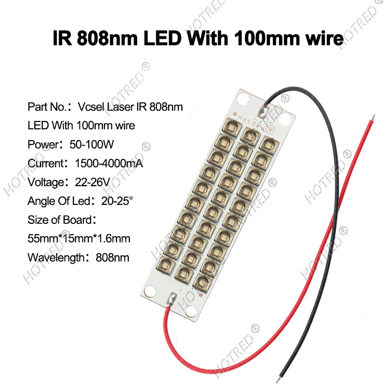 50W 100W IR Led Diode High Power Infrared 3535 Vcsel Laser Chip Beads 808nm 850nm 940nm 980nm 1064nm Lamp Light Sensor Monitorin