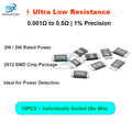 10PCS 2512 Alloy Resistor 0.001Ω~0.5Ω 1% 2W 3W Precision Low Ohm Resistencia for DIY Electronics Power Sensing SMD Chip Type