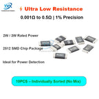 10PCS 2512 Alloy Resistor 0.001Ω~0.5Ω 1% 2W 3W Precision Low Ohm Resistencia for DIY Electronics Power Sensing SMD Chip Type