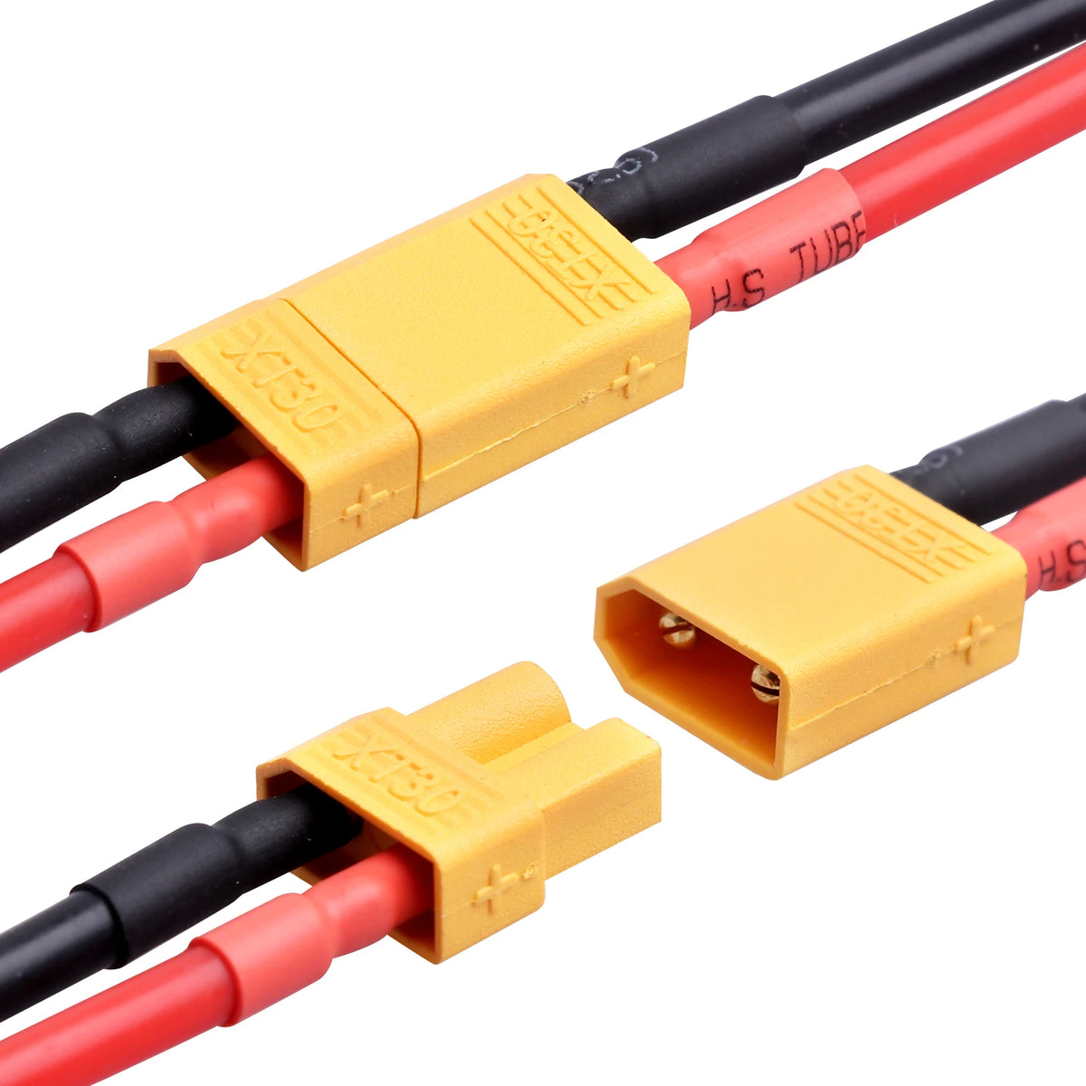 HobbyPark XT30 Connector Set Male & Female with 16AWG Silicone Cable Compatible with RC Lipo Battery for Cars Drones Boats Airpl