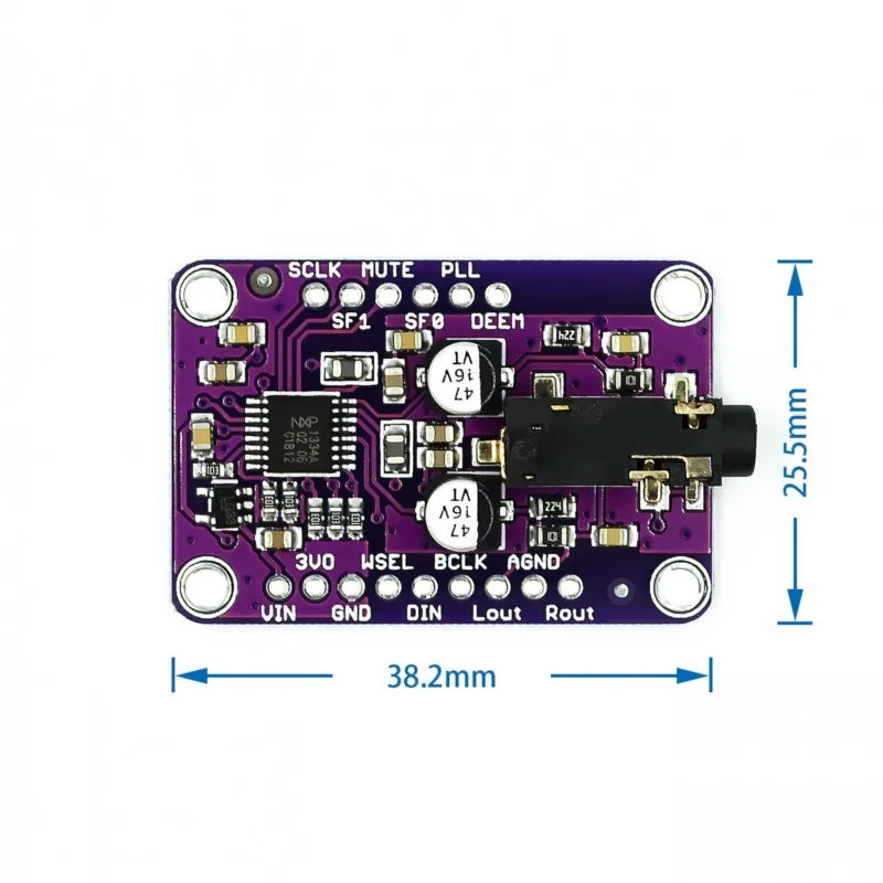 1PCS CJMCU-1334 DAC Module CJMCU-1334 UDA1334A I2S DAC Audio Stereo Decoder Module Board For Arduino 3.3V - 5V