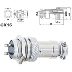 GX16 Aviation Connector 2 3 4 5 6 7 8 9 10 Pin Panel Mount Fixing & Docking Type Male Female Circular Wire Panel M16 Connector
