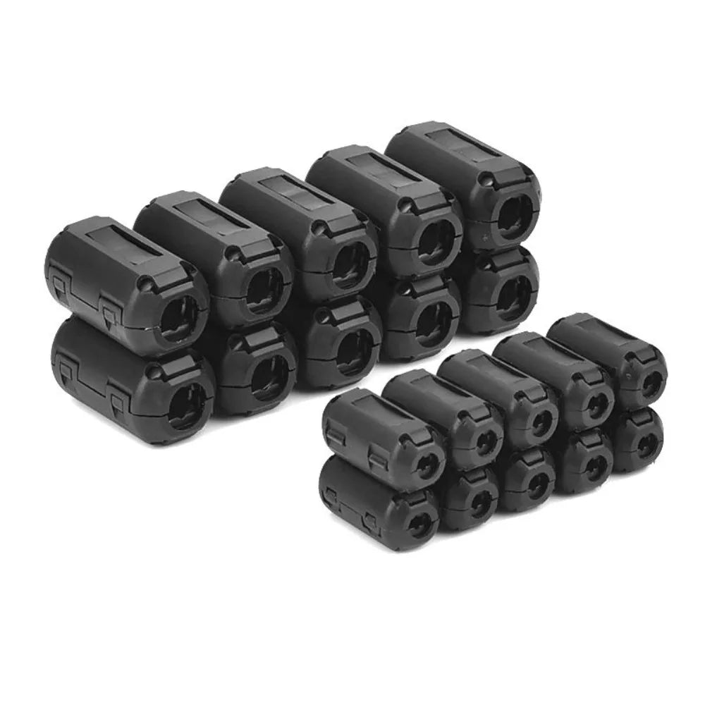 Snap Type Ring Core Ferrite Bead Clamp Black Anti-interference Filter Clip Snap Choke Coil EMI RFI Noise