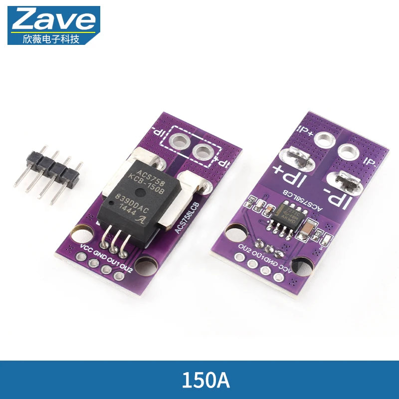 50A -200A Hall Current Sensor Module Linear Analog AC DC 3.3V-5V ACS758 ACS758LCB-050B 100B-PFF-T For Arduino RC Model Connector