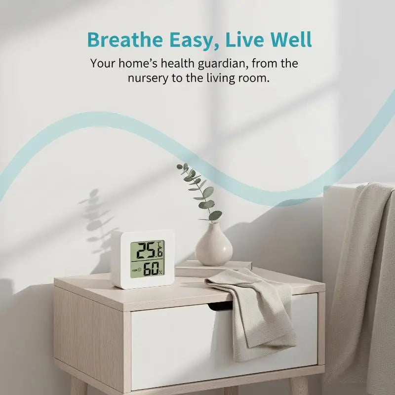 Temperature Gauge Mini LCD Digital Hygrometer: Indoor Room Humidity Meter Sensor Weather Home