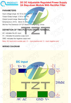 TZT AC-DC Buck Step-down Converter Adjustable Power Supply Module 2A AC 5-20V DC 5-32V Output 3.3-18V Regulated Rectifier Filter