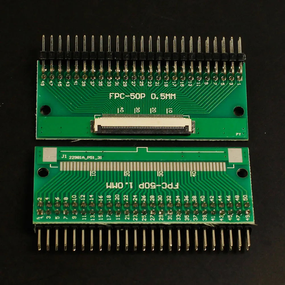 1pcs 4P-- 80P 0.5mm Pitch Connector SMT Adapter to 2.54mm 1.00 Inch Hole FPC FFC Cable Welded Board + Double Row Straight Pin