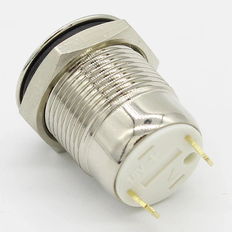 1pcs 12mm Waterproof Momentary Flat Head Round Stainless Steel Metal Push Button Switch Car Start Horn Speaker Bell Self-reset