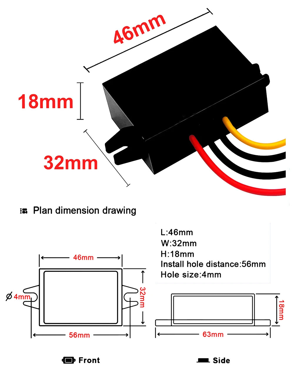 12V to 5V 1A 2A 3A 5A 8A 10A Buck DC-DC Power Converter Plastic Shell Step down 8-36V to 5V Voltage Regulator Stabilizer Module