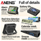 Digital Thermohygrometer Clock ANENG AP01 Snooze Alarm Mode Air Thermometer Humidity Multi-scenario High Precision Tester Tools