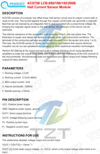 50/100/150/200A Hall Current Sensor Module Linear Analog AC DC 3.3V-5V ACS758LCB-050B 100B 150B 200B -PFF-T RC Model Connector