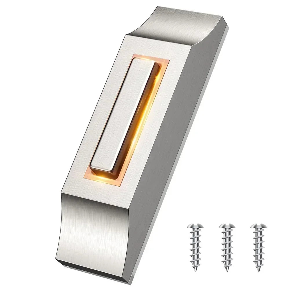 Lighted Doorbell Push Button Wired Door Bell Push Buttons Wall Mounted Doorbell Switch LED Door Chime
