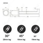 5mm 10mil IR LED Emitting Diodes 850nm 30/45/60/90 Degree Transmitter Emitter Infrared Phototransistor Photodiode Invisible DIP