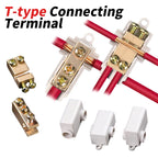 T‑Type Wire Connector ZK Terminal Splitter I-type Brass Clamp Electrical Wire Junction Box for Household Lighting Socket Wiring