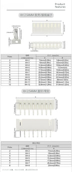 10pairs JST XH2.54 2/3/4/5 Pin Terminals Plastic Shell Male Plug Female Socket Wire Connector XH 2.54 2P 3P 4P 5P 6P 7P 8P 9P