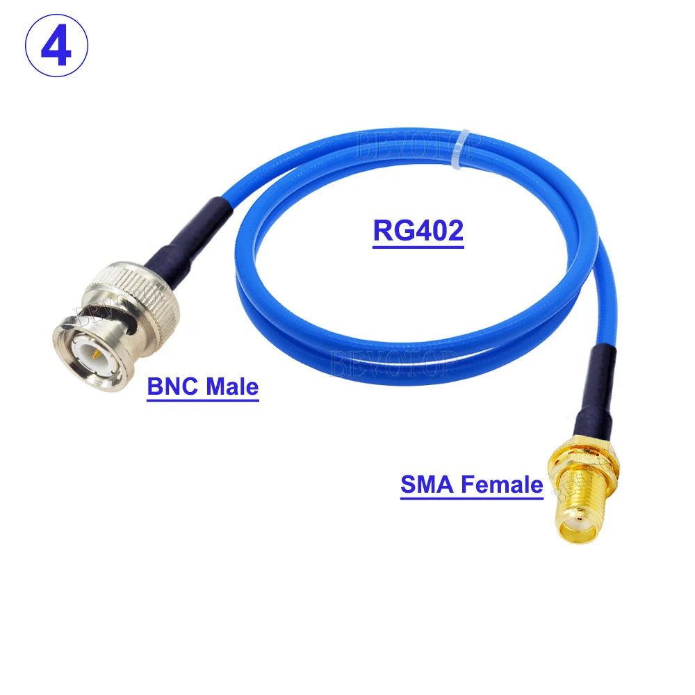 RG402 BNC Male to BNC/SMA Male Connector 50ohm BNC to SMA for Semi-Felxible 0.141 RG402 RF Coaixal Cable High Frequency Test